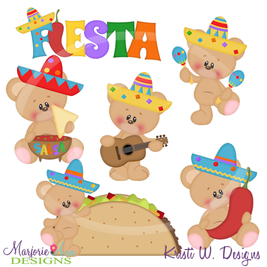 Fiesta Bears Cutting Files-Includes Clipart - Click Image to Close
